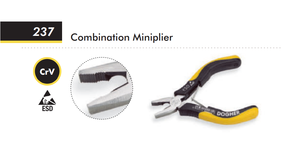 картинка Плоскогубцы универсальные, антистатические DOGHER 237-125 ESD от магазина "Элит-инструмент"