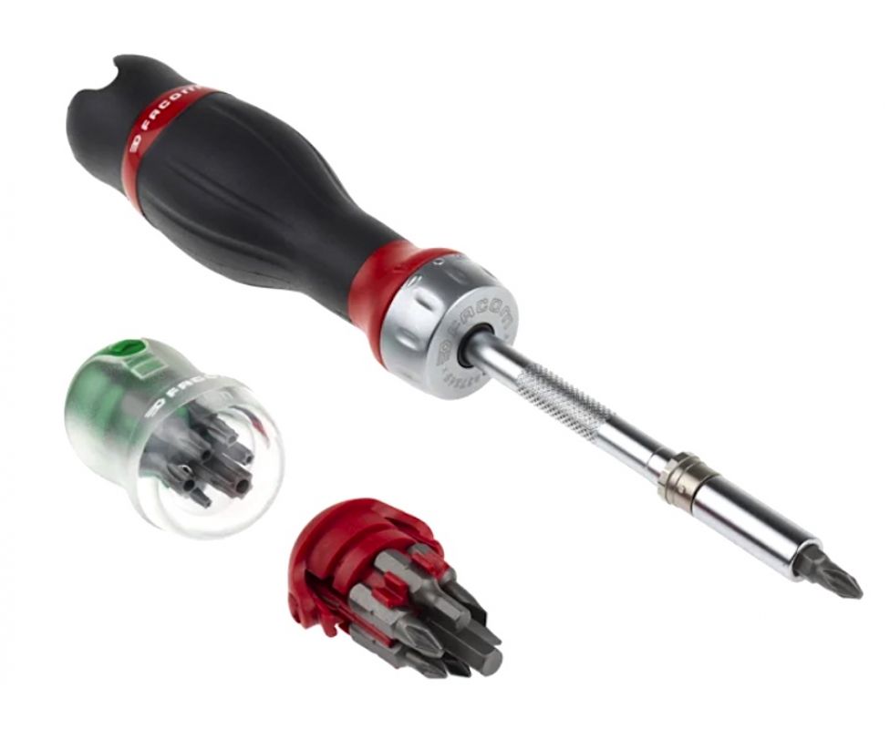 картинка Отвертка-держатель с трещоткой и битами SL PH PZ HEX TORX TR Facom ACL.1A от магазина "Элит-инструмент"