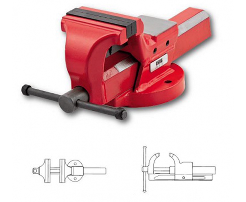 картинка Тиски стальные с параллельными губками 150мм 498 B 150x200x94мм L=460 мм USAG U04980014 от магазина "Элит-инструмент"