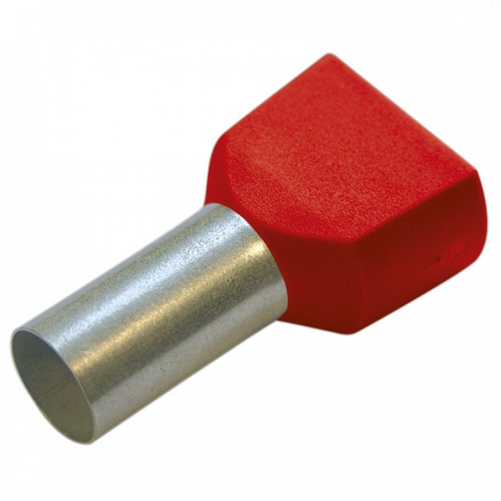 Гильза конечная для двух проводов 1/ 8 мм цвет красный (упак. 100 шт.)