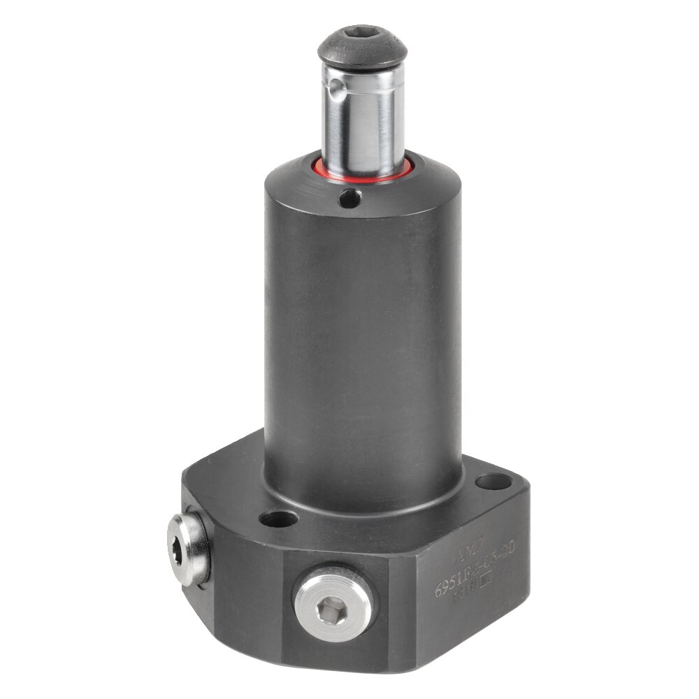 Двухтактный цилиндр, установленный на основании с фланцем, с направляющим поршневым штоком АМF 66506