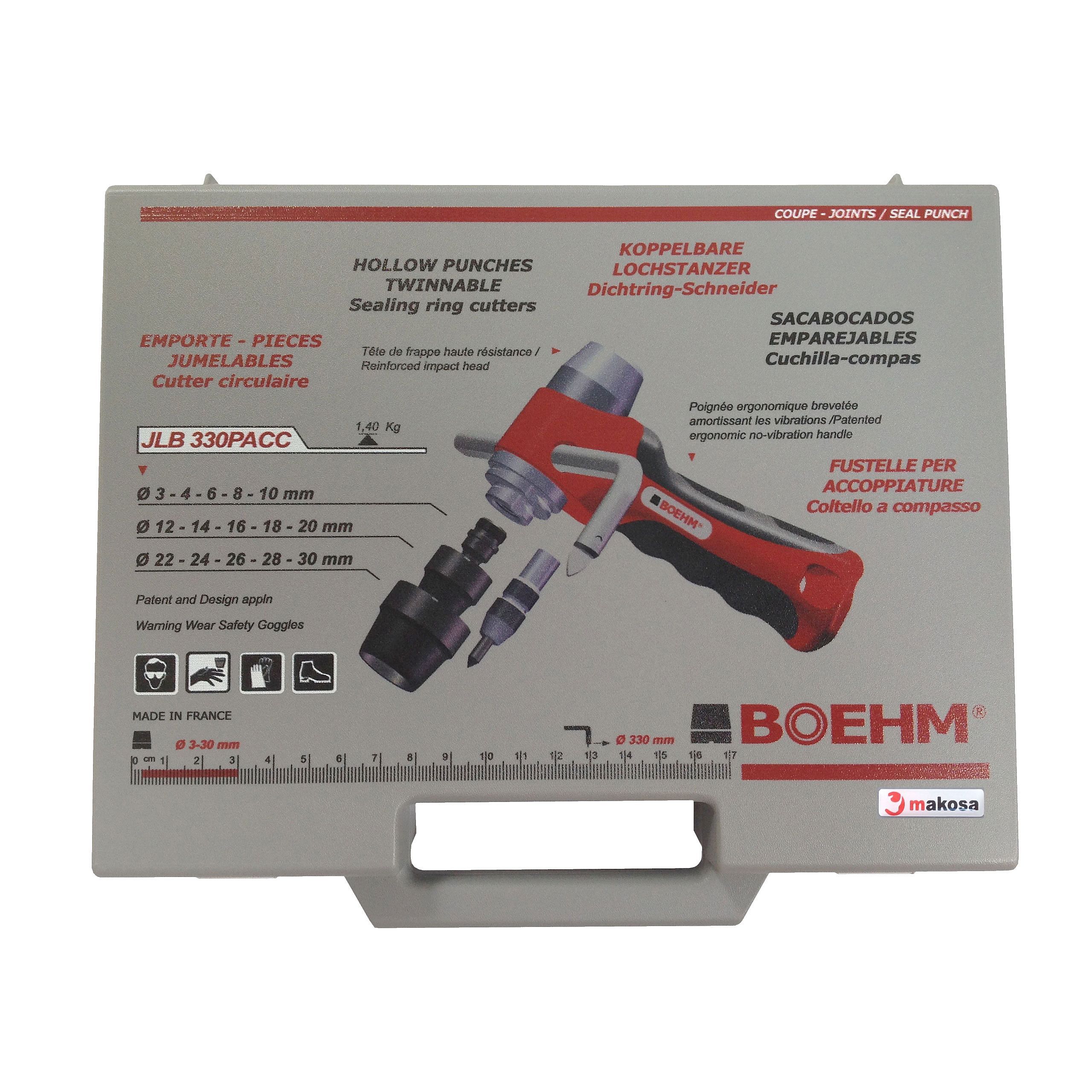 картинка Набор пробойников 3-30 мм BOEHM, 18 ПРЕДМЕТОВ  | (для паронитовых и графитовых прокладок) BOEHM JLB330PACC/7802 0330 Fplus от магазина "Элит-инструмент"