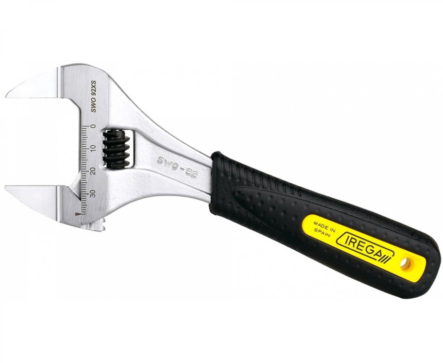 картинка Ключ гаечный разводной хромированный с широким раскрытием губок и со шкалой 34 мм ERGOTOP Irega ERGO-SWO-92/CBE-6 от магазина "Элит-инструмент"