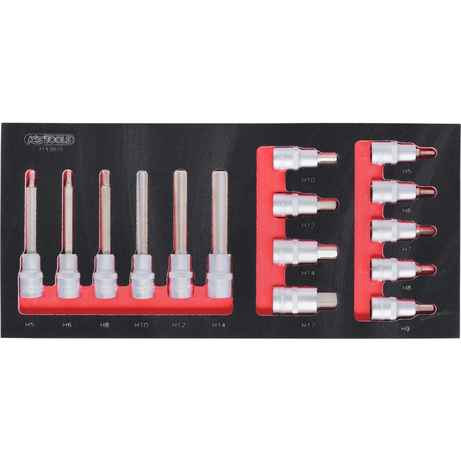 картинка Комплект торцовых головок с битами SCS 1/2", 15 шт, во вкладке на 1/3 инструментального ящика от магазина "Элит-инструмент"