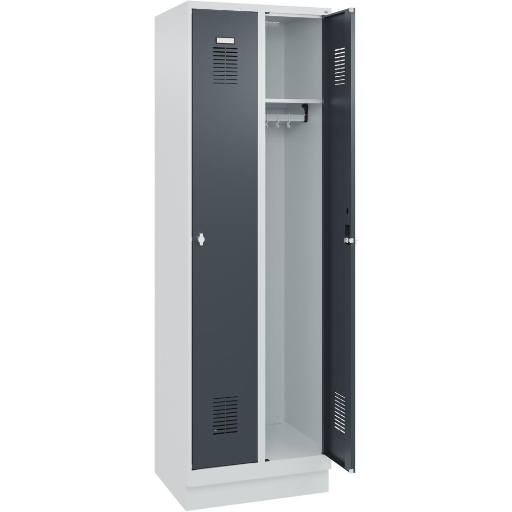Шкаф FORMAT Ш600хГ500хВ1950 мм RAL 7035/7016, 2 отделения и основание (самостоятельная сборка) 3037 2833 Fplus
