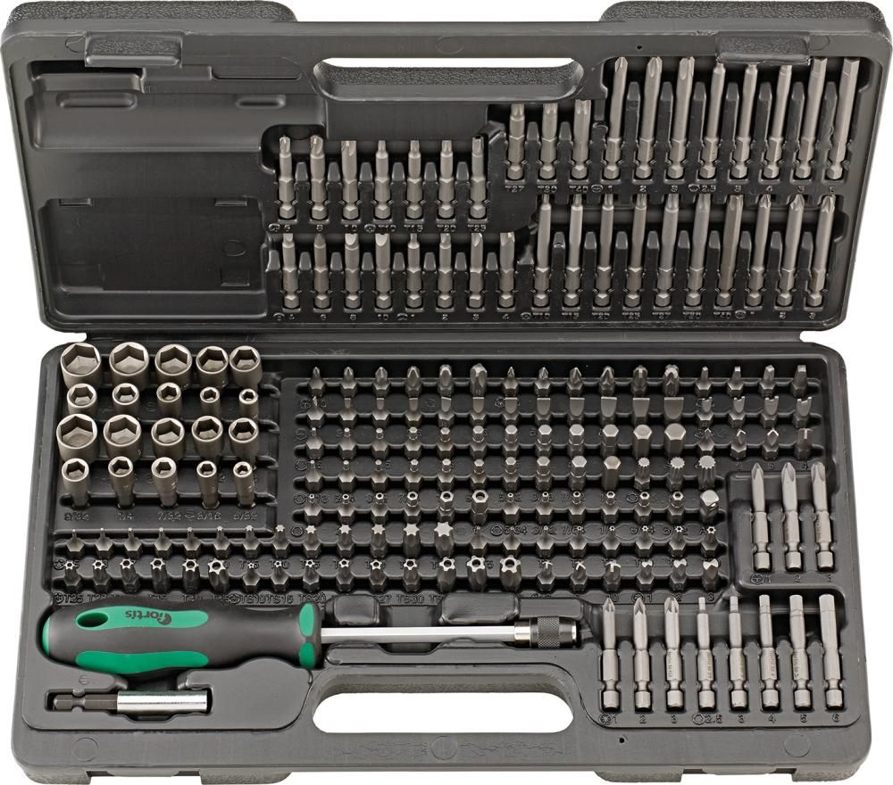 Набор бит с головками и отверткой 185 предметов Micro bit Set 85 04547175 FORTIS
