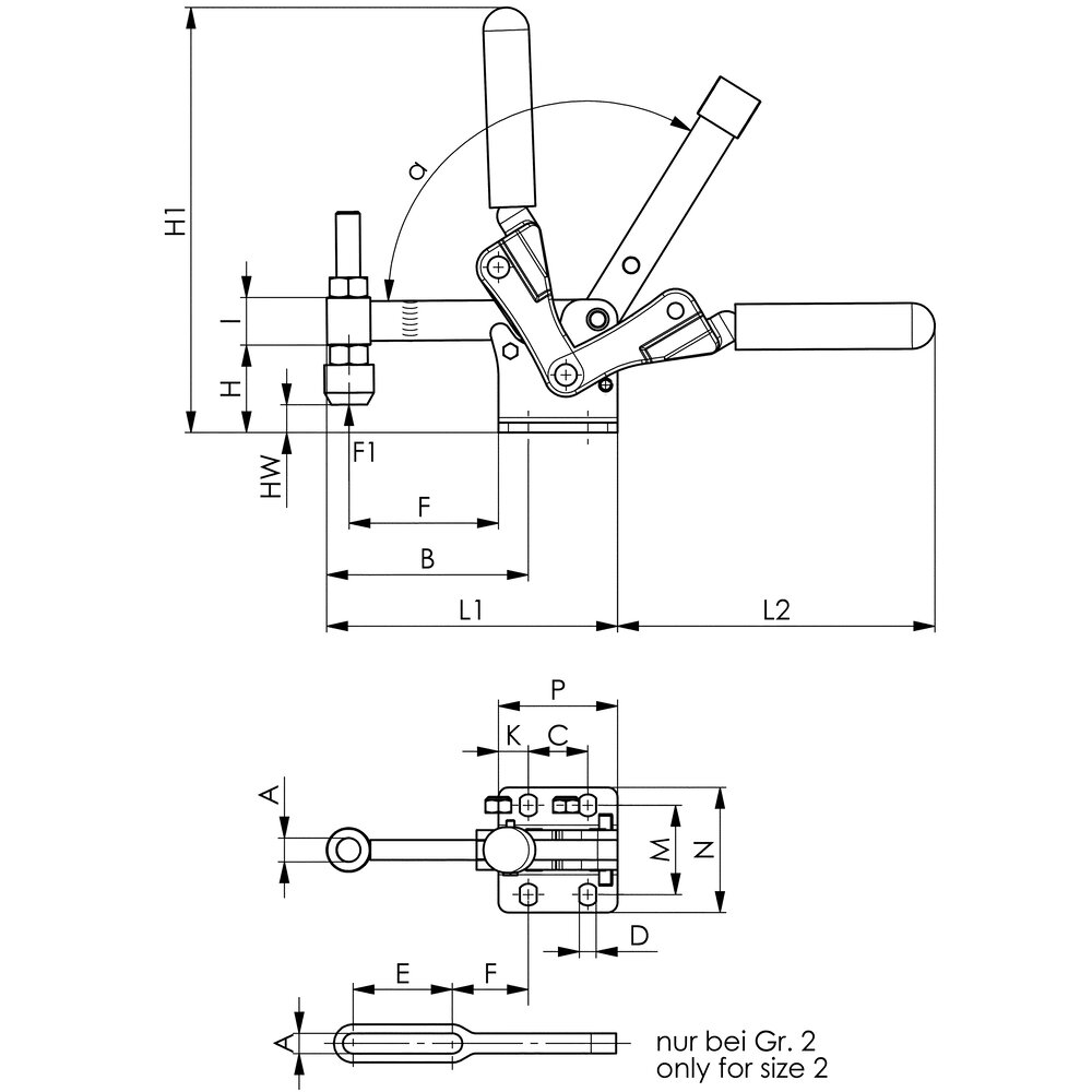 картинка Тяжелый вертикальный шарнирный зажим АМF 90886 от магазина "Элит-инструмент"