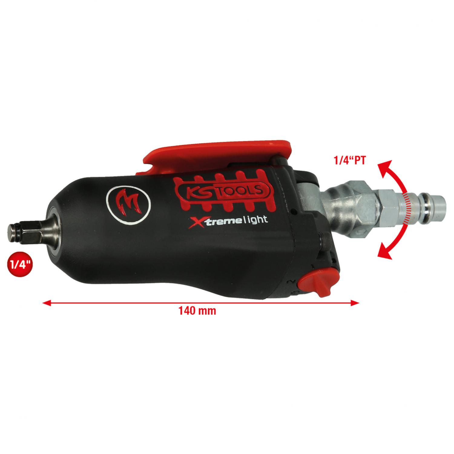 1/4 " MONSTER Xtremelight мини пневматический ударный гайковерт с переключателем, 108Nm