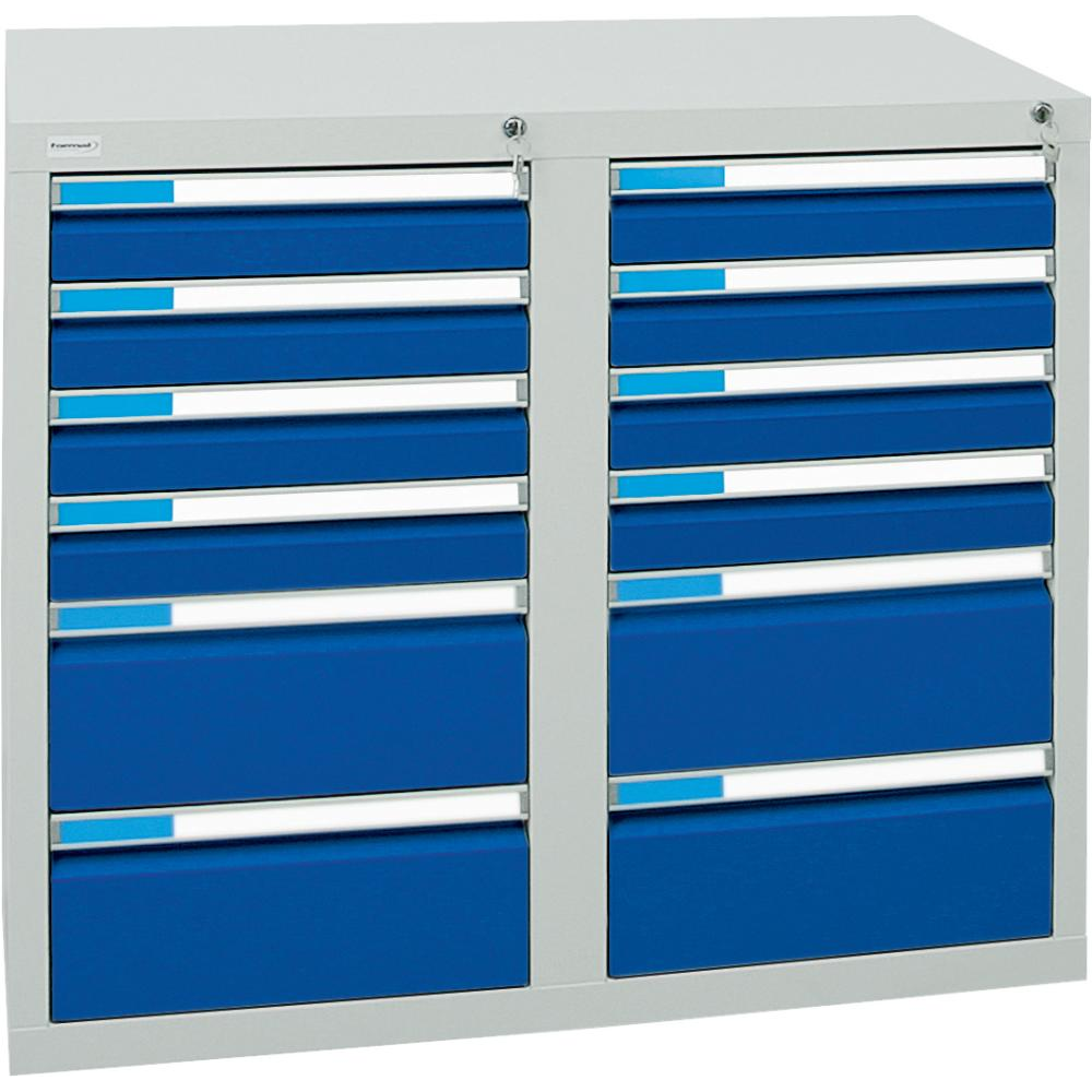 Шкаф формата Ш500хГ1000хВ900мм RAL 7035/5010 12 ящиков 75кг 3031 5086 Fplus