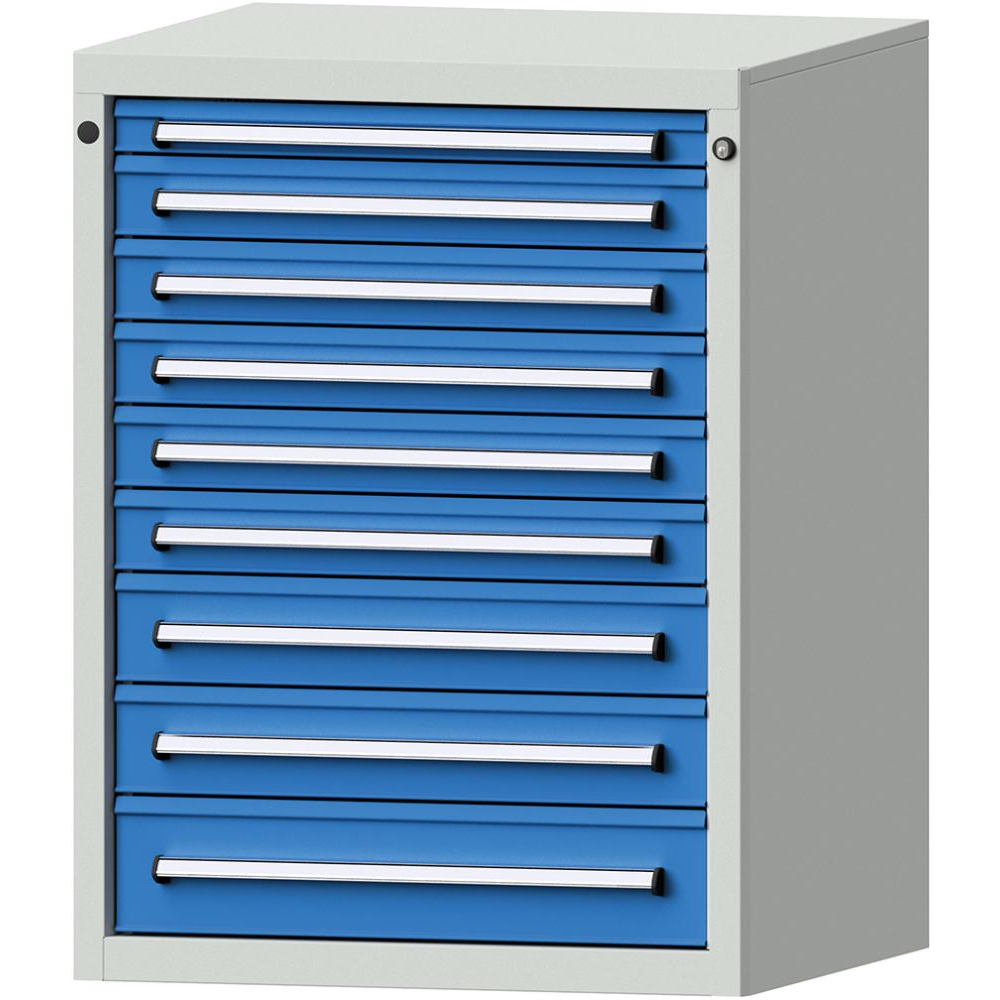 Шкаф формата Ш760хГ700хВ1000мм RAL7035/5012 9 ящиков 75кг 3196 2806 Fplus