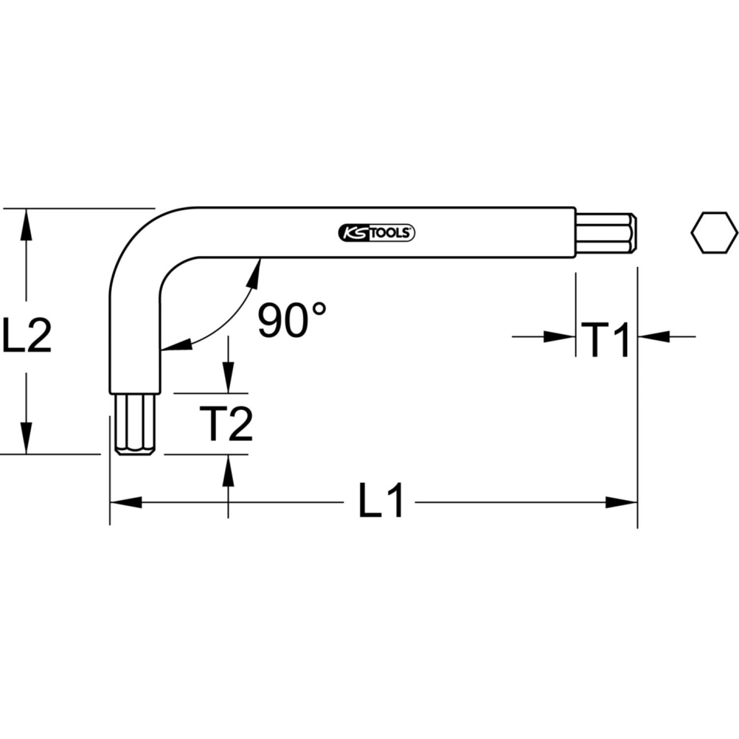 картинка Угловой штифтовой ключ с внутренним шестигранником TITANplus, 3/32" от магазина "Элит-инструмент"