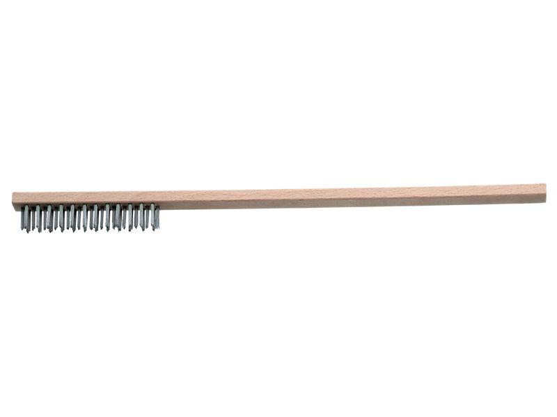 картинка Щетка ручная радиаторная с прямой стальной проволокой ворс 0,25 мм Корпус деревянный прямой LESSMANN 121.211 от магазина "Элит-инструмент"