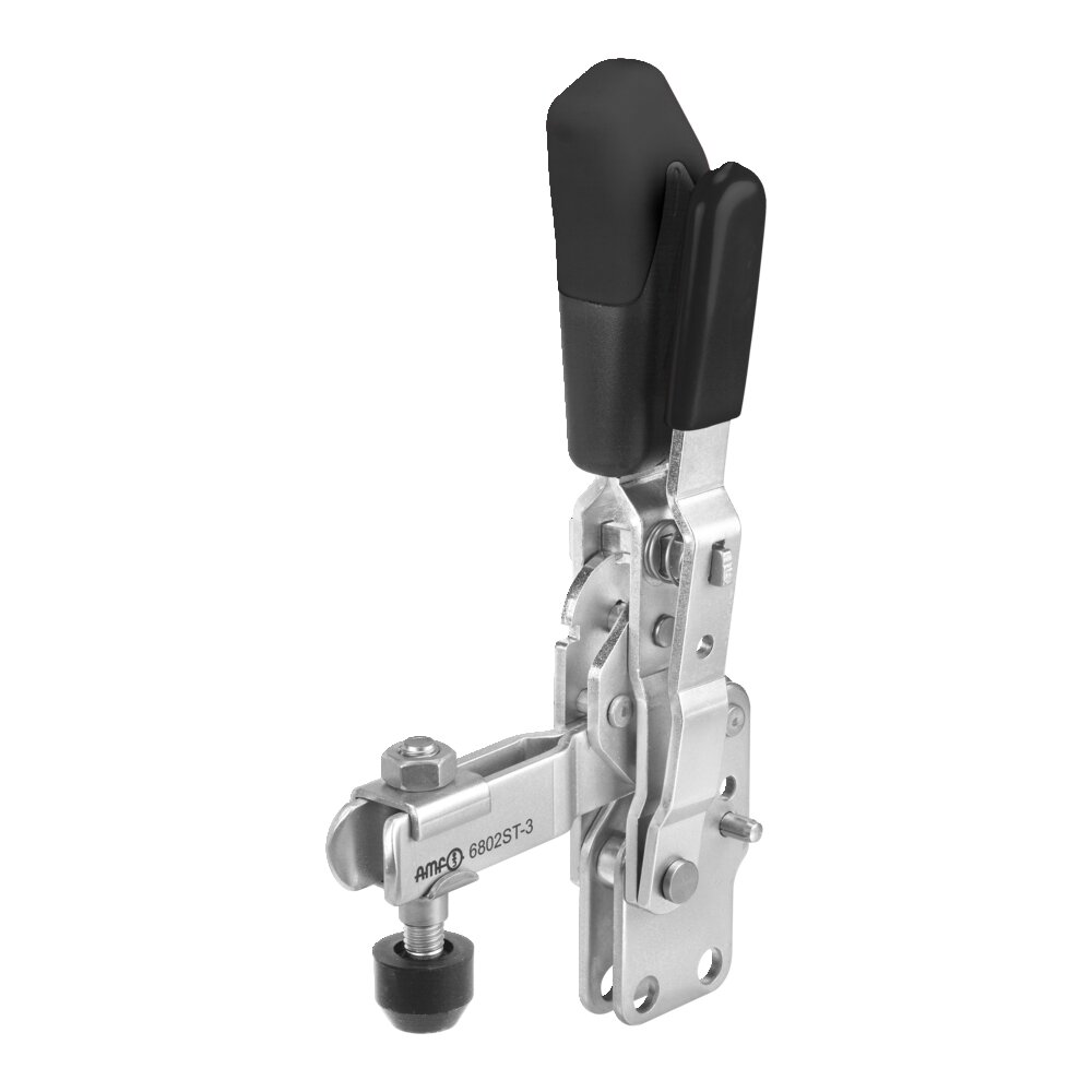 Вертикальный шарнирный зажим с черной ручкой и предохранительной защелкой АМF 558138