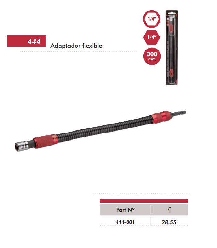 картинка Гибкий адаптер 1/4 дюйма Dogher Tools 444-001 от магазина "Элит-инструмент"