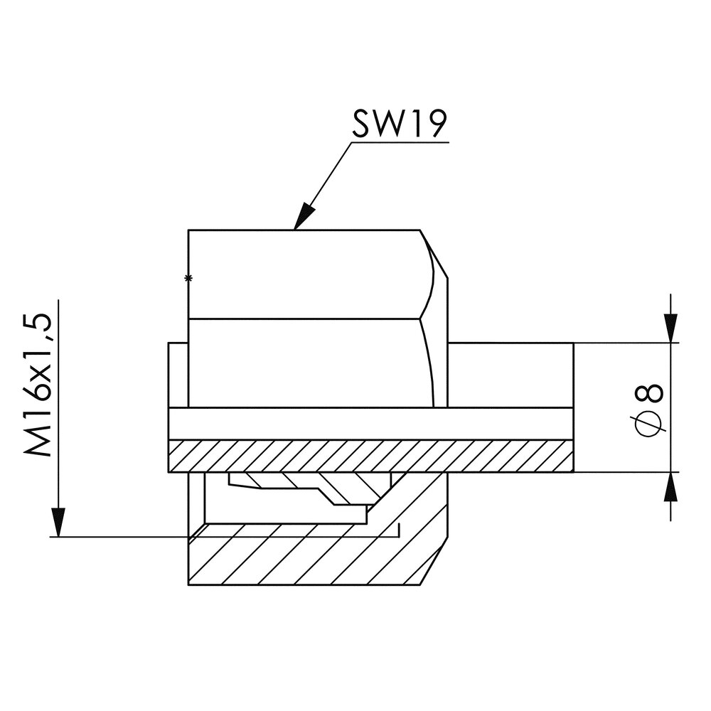 картинка Накидная гайка с режущим кольцом, серия heavy АМF 184150 от магазина "Элит-инструмент"