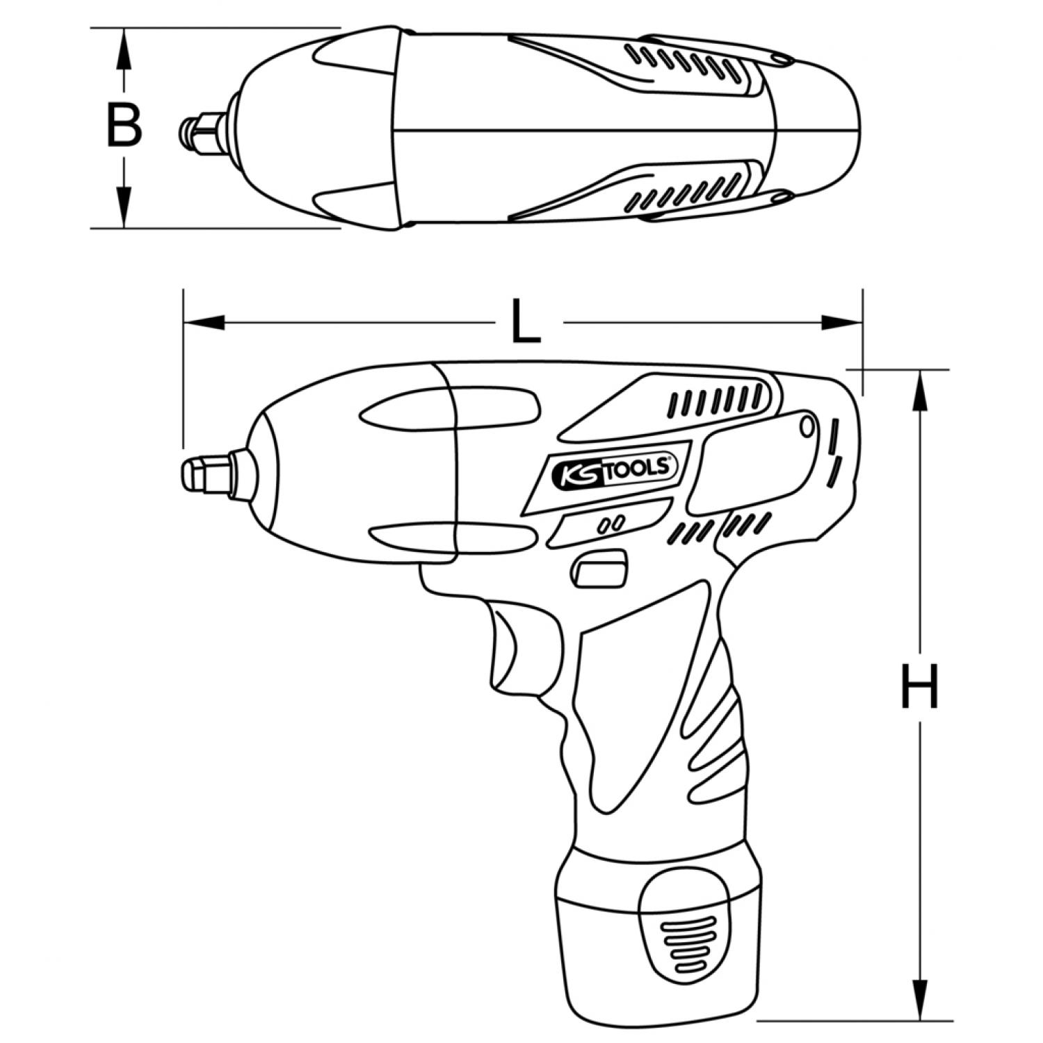 картинка Аккумуляторный ударный винтоверт с регулятором крутящего момента 1/2'', 1800 об/мин, с 2 аккумуляторами и 1 зарядным устройством от магазина "Элит-инструмент"