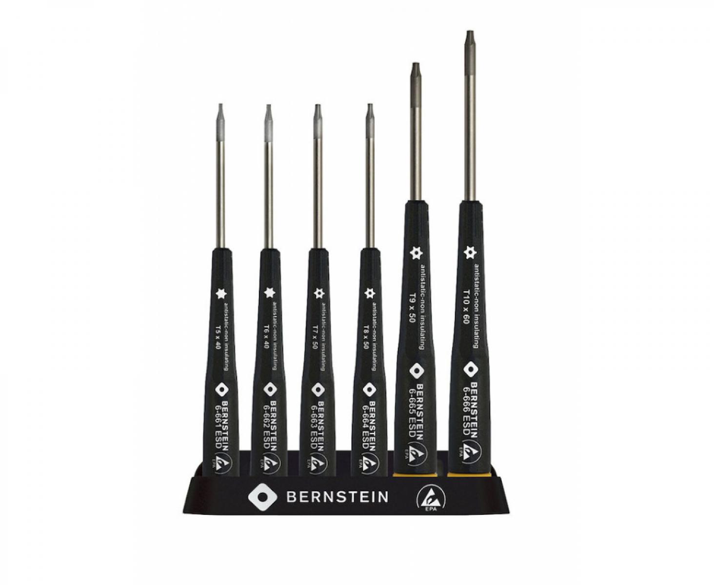 картинка Набор прецизионных ESD отверток TORX / TORX TR 6 шт. Bernstein BS-6-660 от магазина "Элит-инструмент"