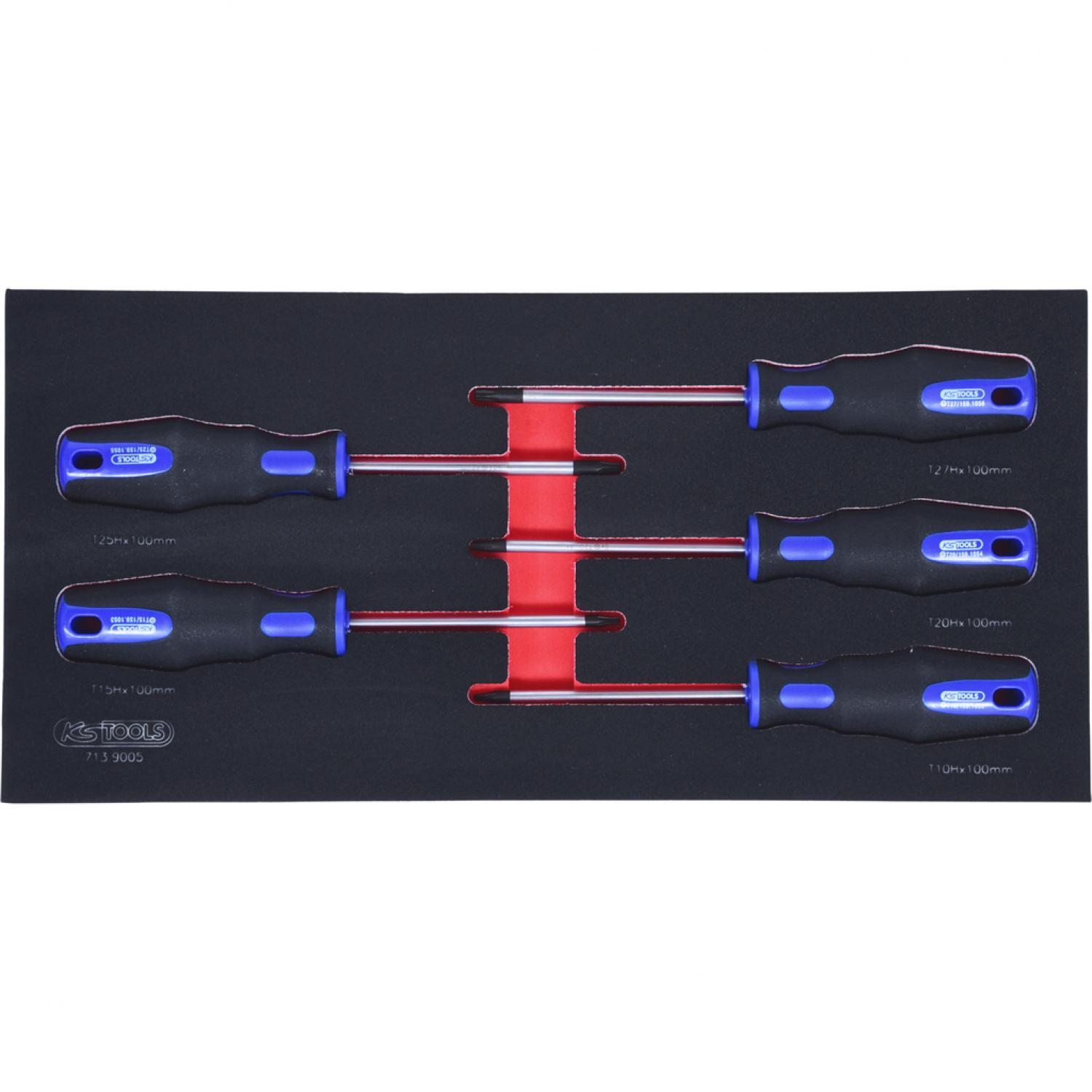 картинка Комплект отверток ERGOTORQUEplus SCS, Torx, с отверстием, 5 шт, во вкладке на 1/3 инструментального ящика от магазина "Элит-инструмент"
