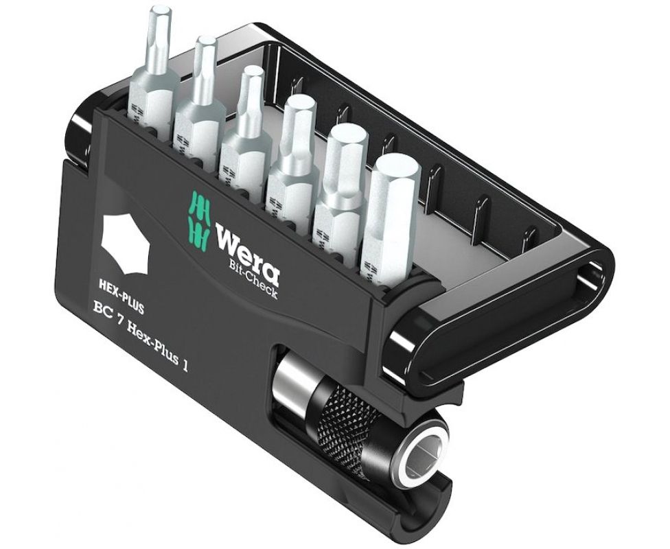Bit-Check 7 Hex-Plus 1 Набор насадок Hex-Plus и держатель Wera WE-056168 7 пр.