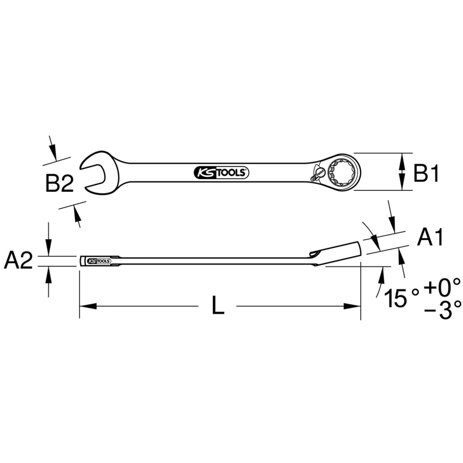 картинка Комбинированный ключ с трещоткой GEARplus RINGSTOP, 8 мм от магазина "Элит-инструмент"