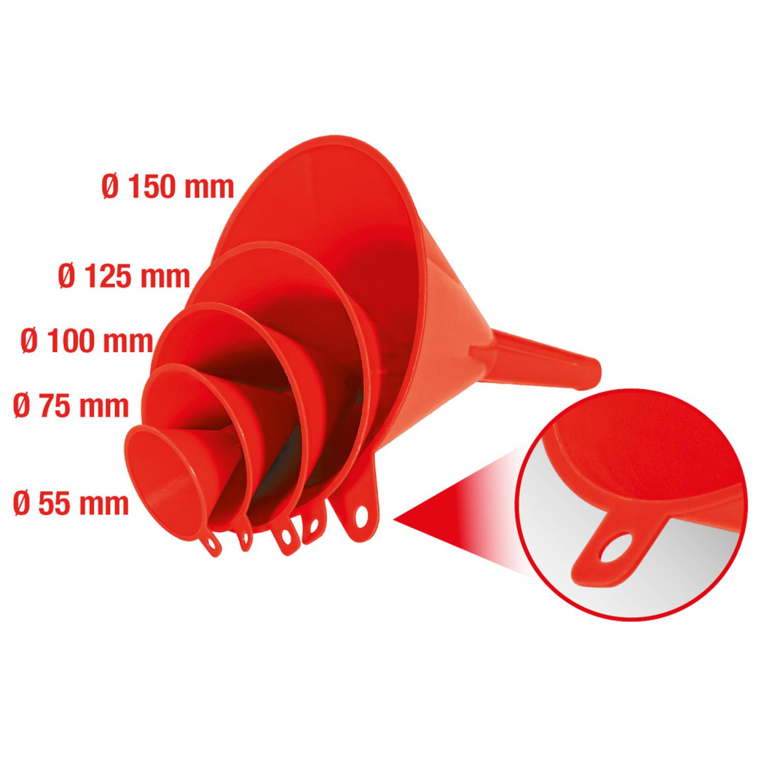 Комплект воронок, 5 шт, Ø 55-150 мм