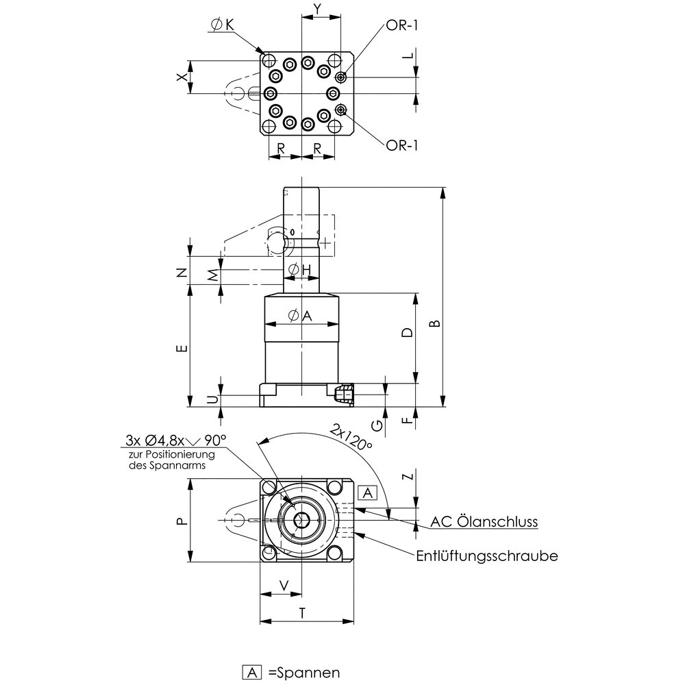 картинка Поворотный зажим, крепление к основанию на фланце, прецизионная конструкция АМF 327270 от магазина "Элит-инструмент"