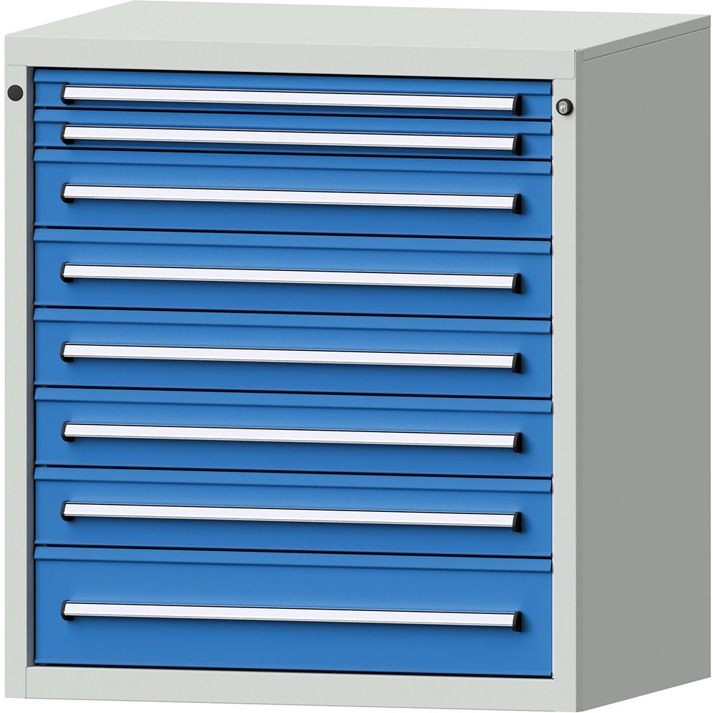 Шкаф формата Ш910хГ700хВ1000мм RAL7035/5012 8 ящиков 75кг 3196 2838 Fplus
