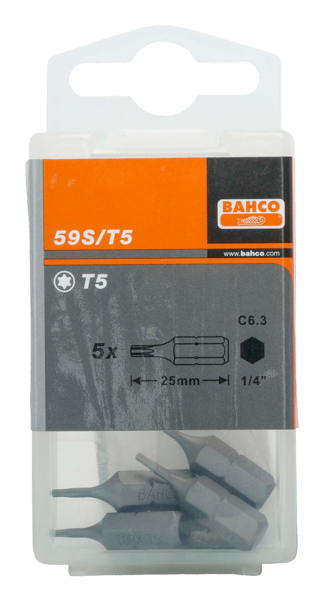 картинка Стандартные биты для отверток Torx®, 25 мм BAHCO 59S/T15-3P от магазина "Элит-инструмент"