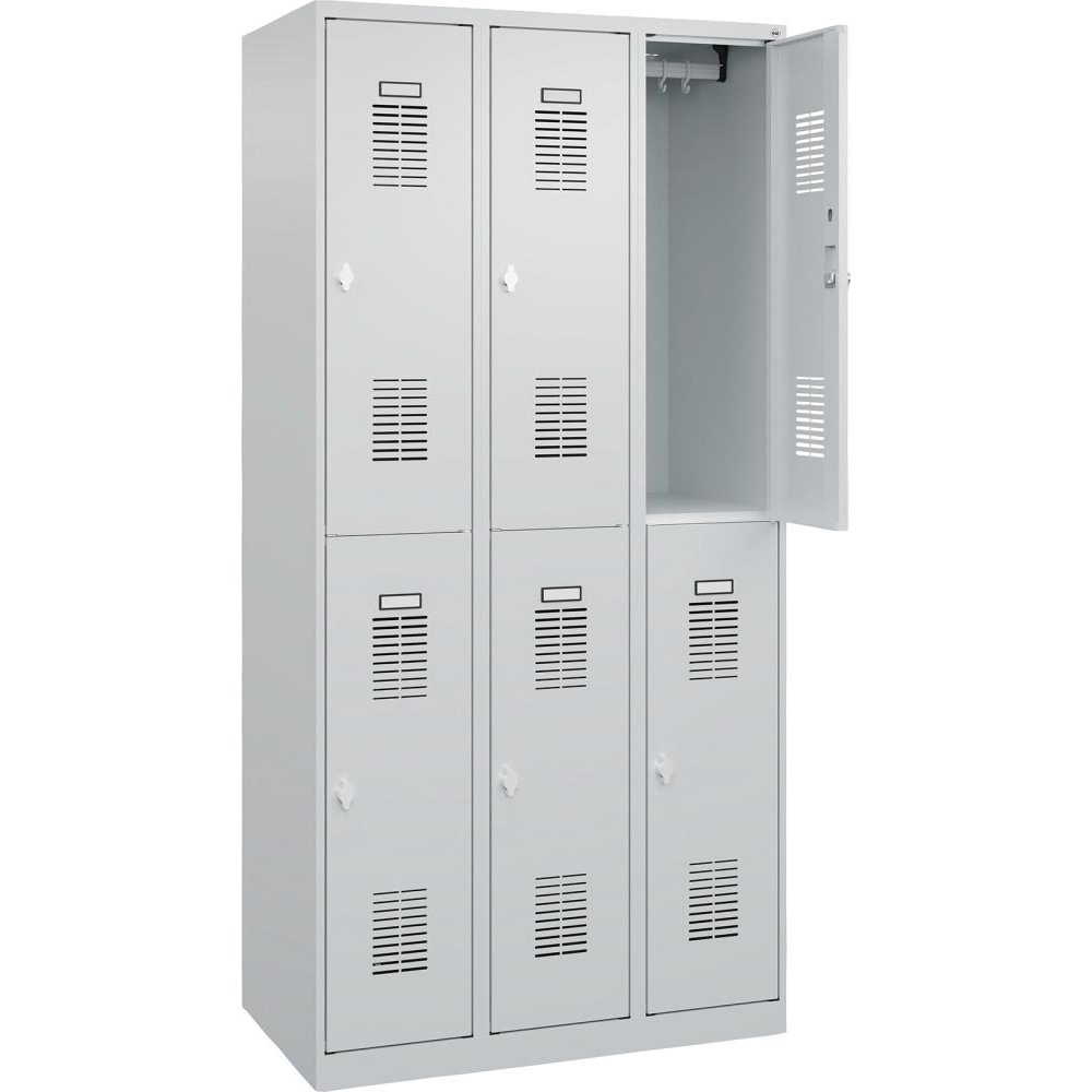Гардероб BASIC Ш900хГ500хВ1850 мм RAL 7035/7035, 3х2 отделения 3037 2572 Fplus