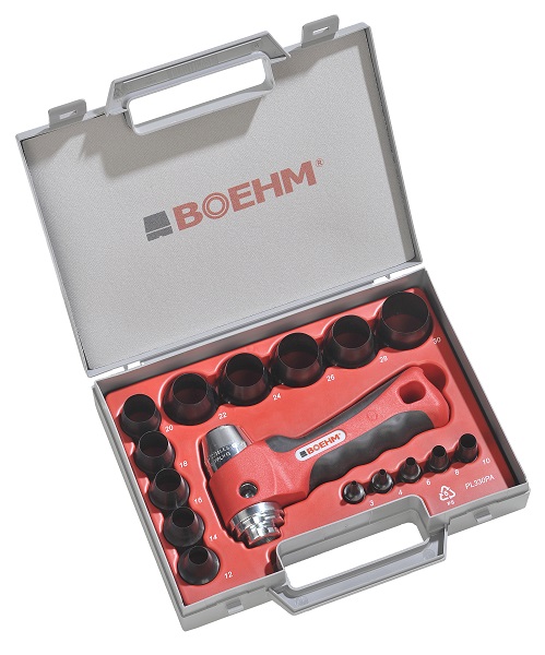картинка Набор пробойников 2-29 мм BOEHM, 15 ПРЕДМЕТА | (для паронитовых и графитовых прокладок) BOEHM JLB229PA/7802 0229 Fplus от магазина "Элит-инструмент"
