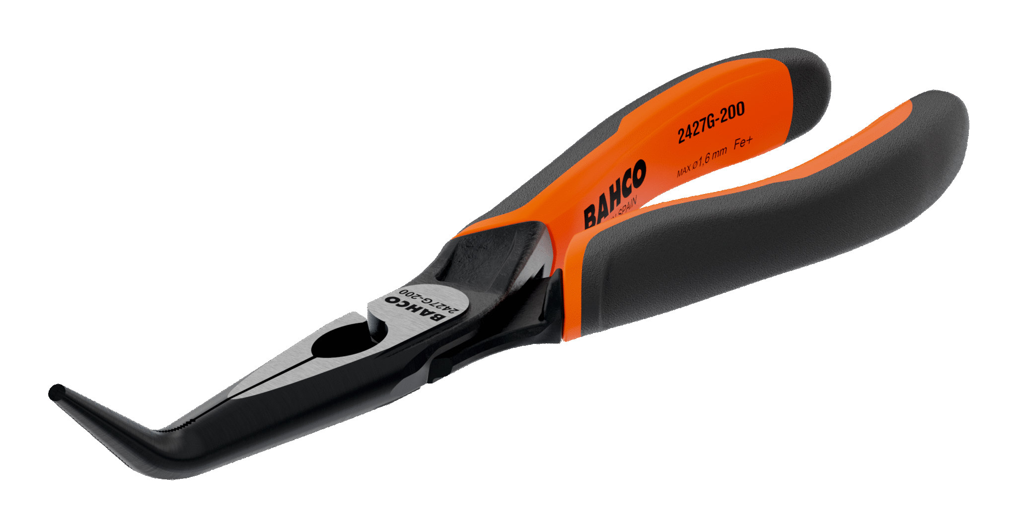 Плоскогубцы ERGO™ с удлиненными изогнутыми губками с двухкомпанентными рукоятками и фосфатным покрытием,45° (160 mm) BAHCO 2427 G-160