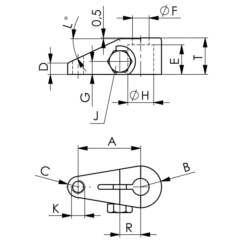 картинка Поворотный зажимной рычаг, стандартный АМF 69070 от магазина "Элит-инструмент"