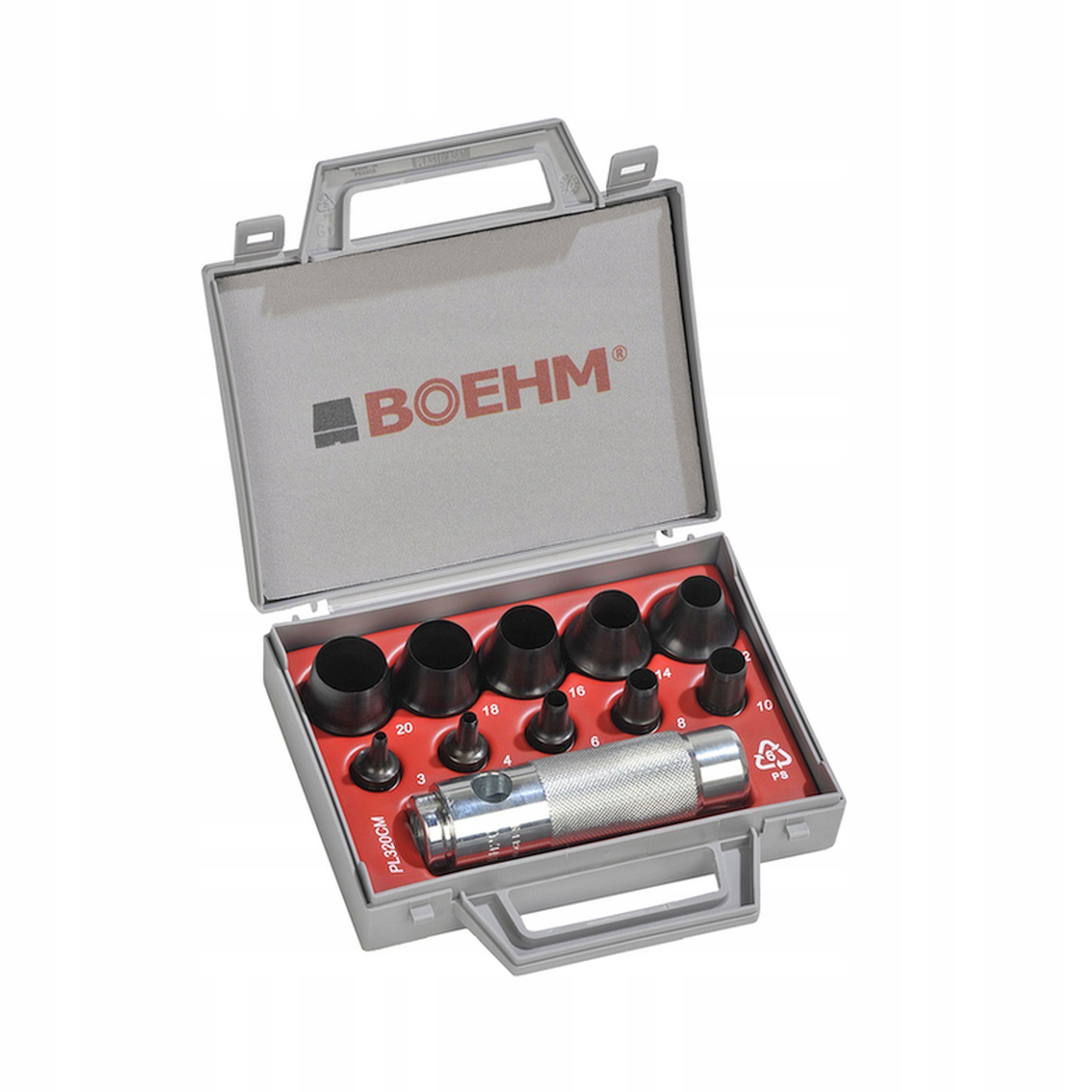 картинка Набор пробойников 3-20 мм BOEHM, 11 ПРЕДМЕТОВ  | (для паронитовых и графитовых прокладок) BOEHM JLB320CM/7802 0320 Fplus от магазина "Элит-инструмент"