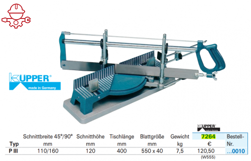 Идеальная торцовочная пила с регулируемой длиной пропила - марка: Küpper 7264 0010 Fplus