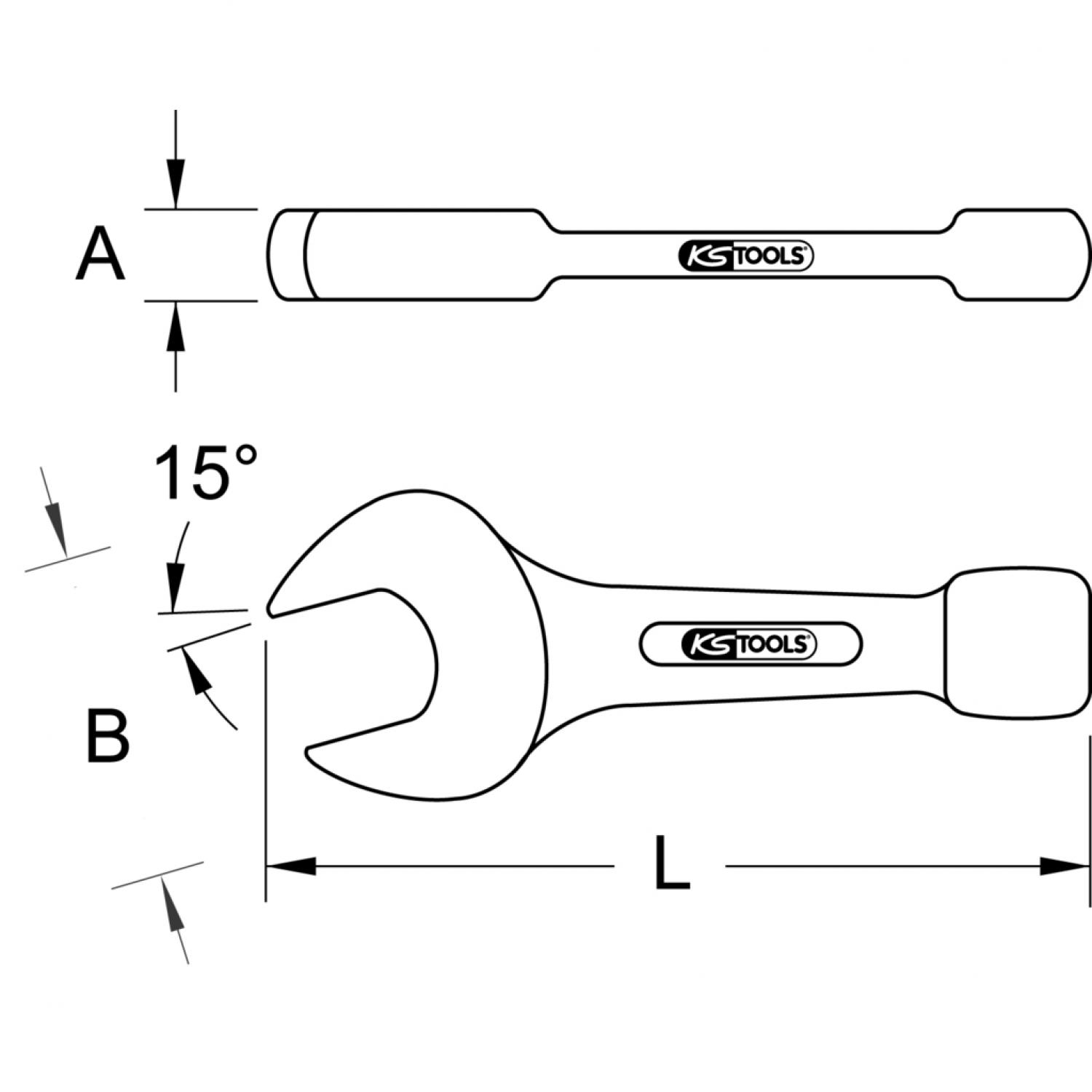 картинка Ударный рожковый ключ, 55 мм от магазина "Элит-инструмент"