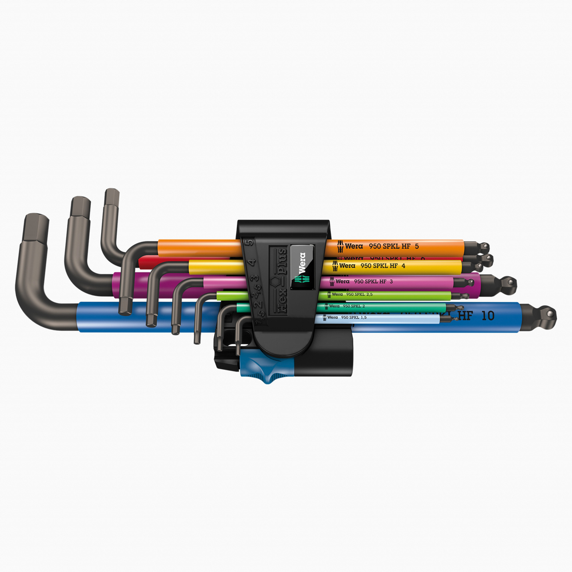 картинка Набор Г-образных ключей, метрических, Wera 950/9 HF 1 Multicolour BlackLaser с фиксирующей функцией Wera WE-022210 / 585A 0009 Fplus от магазина "Элит-инструмент"