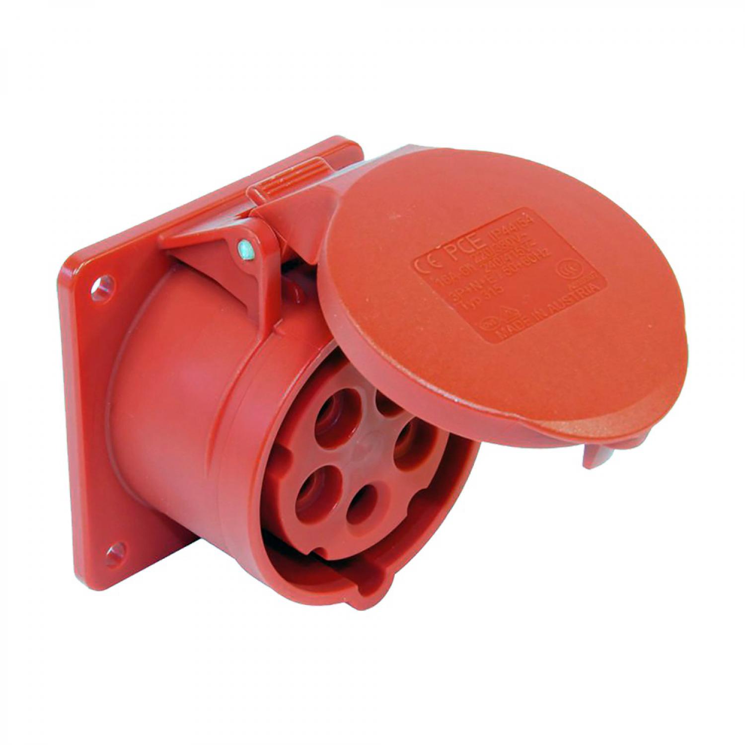 картинка Розетка панельная CEE 32A 70×70 5Pin 400V от магазина "Элит-инструмент"