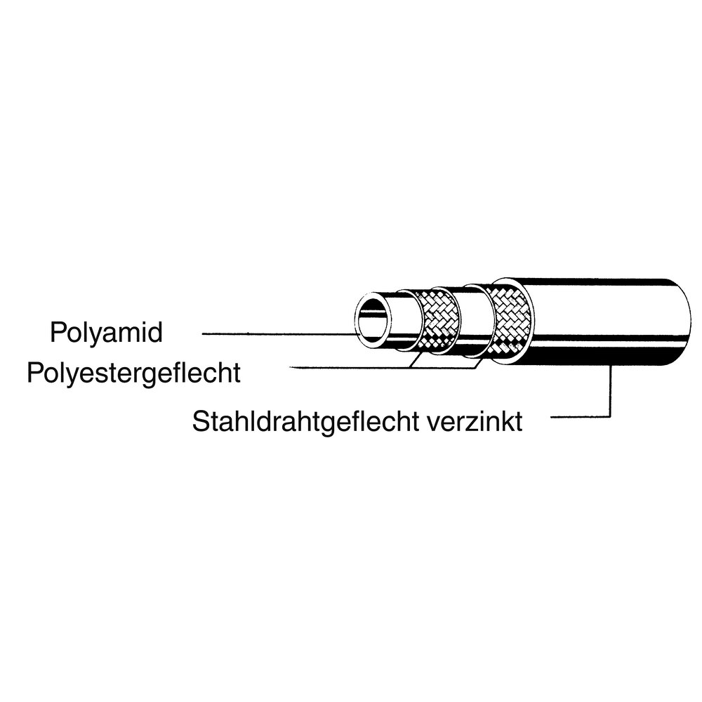 картинка Шланг высокого давления с переплетением из стальной проволоки АМF 68551 от магазина "Элит-инструмент"