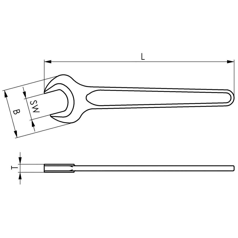 картинка Гаечный ключ с открытым концом, односторонний АМF 53678 от магазина "Элит-инструмент"