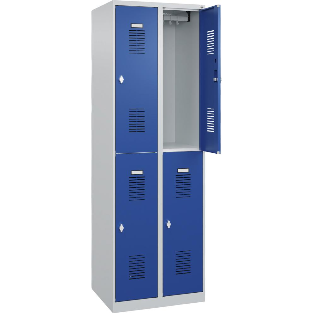 Гардероб BASIC Ш600хГ500хВ1850 мм RAL 7035/5010, 2х2 отделения 3037 2581 Fplus