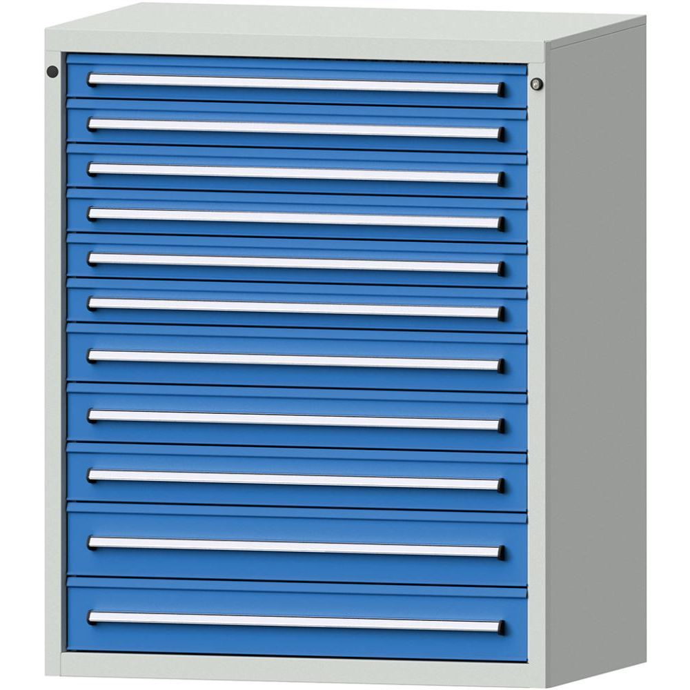 Шкаф формата Ш1060хГ675хВ1300мм RAL7035/5012 11 ящиков 75кг 3196 3022 Fplus