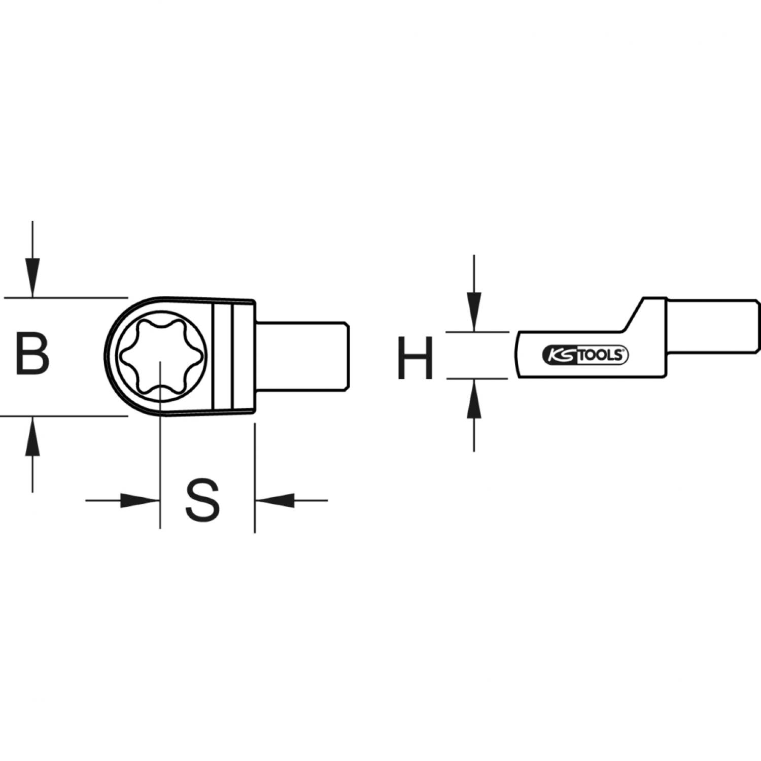 картинка Вставной накидной ключ 14x18 мм с внешним профилем Torx, Е24 от магазина "Элит-инструмент"
