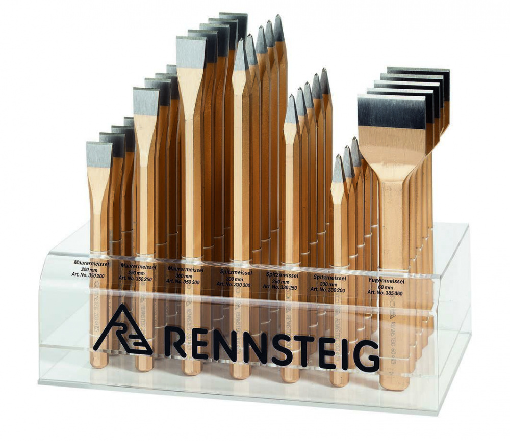 картинка Профессиональный набор зубил Rennsteig на металлическом держателе RE-4291010 35 предметов от магазина "Элит-инструмент"