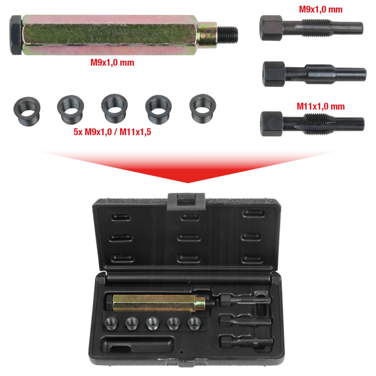 Ремонтный комплект THREADfix для свечей накала M9x1, 9 шт