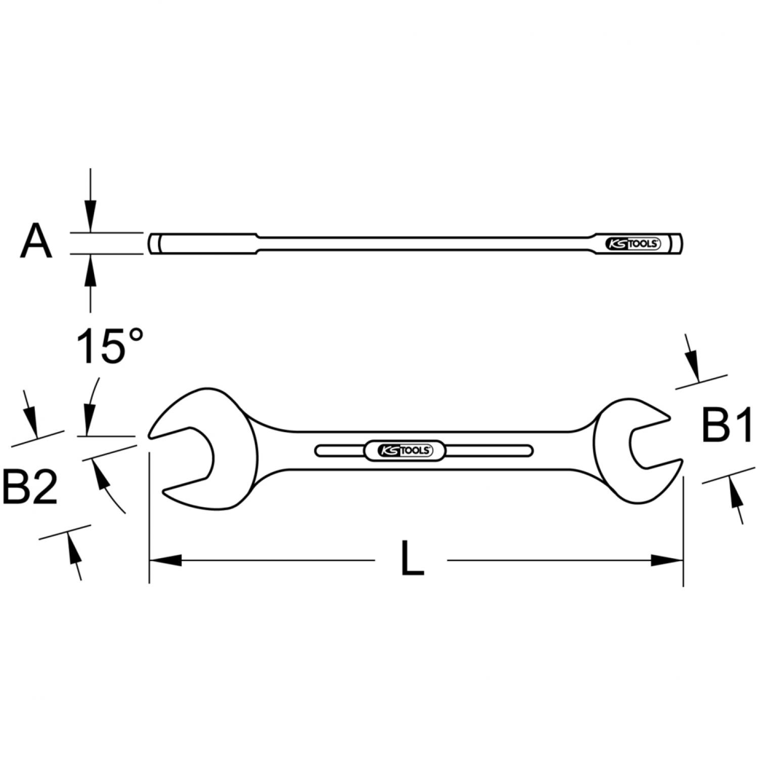 картинка Двусторонний рожковый ключ TITANplus, 16x18 мм от магазина "Элит-инструмент"
