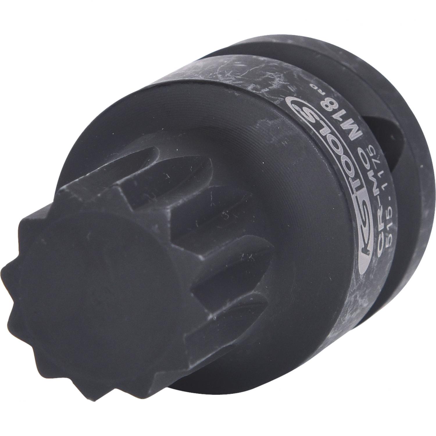Силовая торцовая головка с битом XZN 1/2'', короткая, M18