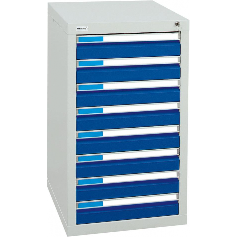 Шкаф формата Ш500хГ500хВ900мм RAL 7035/5010 8 ящиков 75кг 3031 5071 Fplus