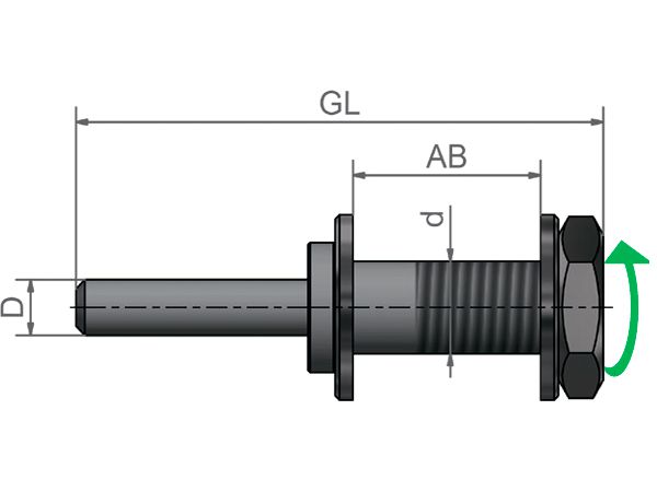 картинка Хвостовик диаметр 10 мм длина 60 мм зажимное расстояние (АВ) max. 18 мм LESSMANN 000.042 от магазина "Элит-инструмент"