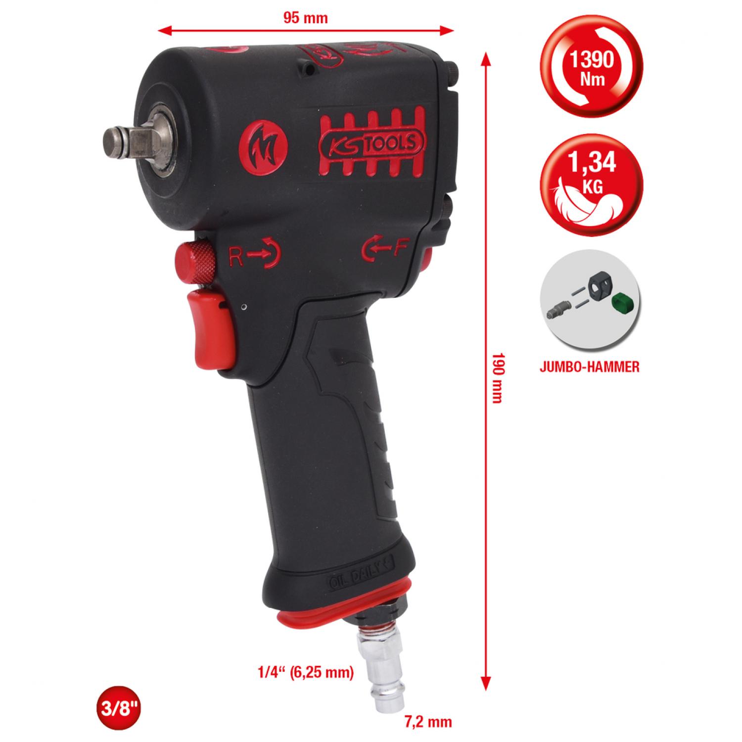 Мощный пневматический винтоверт miniMONSTER 3/8" 1390 Нм