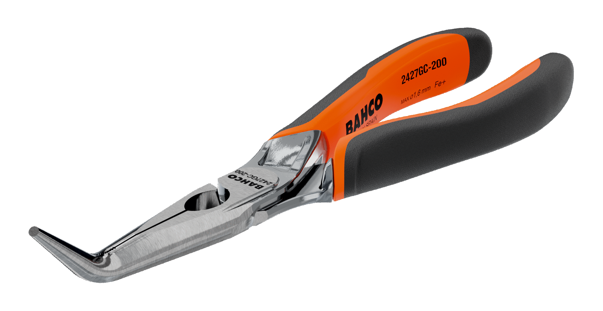 Плоскогубцы ERGO™ с удлиненными изогнутыми губками c двухкомпанентными рукоятками и хромированным покрытием,45° (200 mm) Промышленная упаковка BAHCO 2427 GC-200IP
